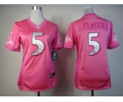 nike women nfl jerseys baltimore ravens #5 flacco pink[nike love's]