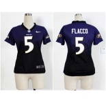 nike women nfl jerseys baltimore ravens #5 joe flacco purple-grey[nike drift fashion][second version]