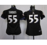 nike women nfl jerseys baltimore ravens #55 suggs black[nike]