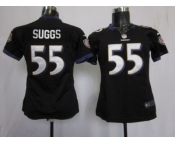nike women nfl jerseys baltimore ravens #55 suggs black[nike]