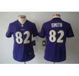 nike women nfl jerseys baltimore ravens #82 smith purple[nike limited]