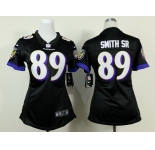 nike women nfl jerseys baltimore ravens #89 smith sr black[nike]