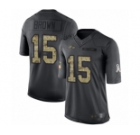 Youth Baltimore Ravens #15 Marquise Brown Limited Black 2016 Salute to Service Football Jersey