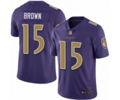 Youth Baltimore Ravens #15 Marquise Brown Limited Purple Rush Vapor Untouchable Football Jersey