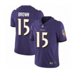 Youth Baltimore Ravens #15 Marquise Brown Purple Team Color Vapor Untouchable Limited Player Football Jersey