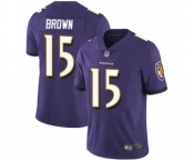 Youth Baltimore Ravens #15 Marquise Brown Purple Team Color Vapor Untouchable Limited Player Football Jersey