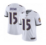 Youth Baltimore Ravens #15 Marquise Brown White Vapor Untouchable Limited Player Football Jersey