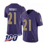 Youth Baltimore Ravens #21 Mark Ingram II Limited Purple Rush Vapor Untouchable 100th Season Football Jersey