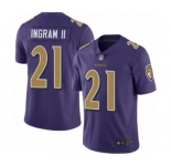 Youth Baltimore Ravens #21 Mark Ingram II Limited Purple Rush Vapor Untouchable Football Jersey