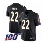 Youth Baltimore Ravens #22 Jimmy Smith Black Alternate Vapor Untouchable Limited Player 100th Season Football Jersey