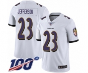 Youth Baltimore Ravens #23 Tony Jefferson White Vapor Untouchable Limited Player 100th Season Football Jersey
