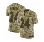 Youth Baltimore Ravens #24 Marcus Peters Limited Camo 2018 Salute to Service Football Jersey