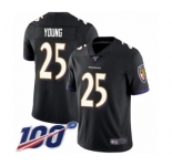 Youth Baltimore Ravens #25 Tavon Young Black Alternate Vapor Untouchable Limited Player 100th Season Football Jersey