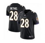 Youth Baltimore Ravens #28 Justin Bethel Black Alternate Vapor Untouchable Limited Player Football Jersey