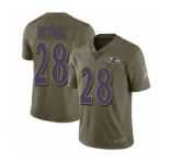 Youth Baltimore Ravens #28 Justin Bethel Limited Olive 2017 Salute to Service Football Jersey