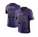 Youth Baltimore Ravens #28 Justin Bethel Limited Purple Rush Drift Fashion Football Jersey