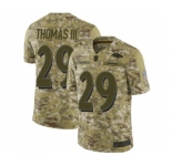 Youth Baltimore Ravens #29 Earl Thomas III Limited Camo 2018 Salute to Service Football Jersey