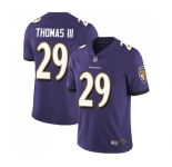 Youth Baltimore Ravens #29 Earl Thomas III Purple Team Color Vapor Untouchable Limited Player Football Jersey