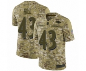 Youth Baltimore Ravens #43 Justice Hill Limited Camo 2018 Salute to Service Football Jersey