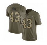 Youth Baltimore Ravens #43 Justice Hill Limited Olive Camo Salute to Service Football Jersey