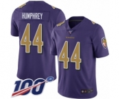 Youth Baltimore Ravens #44 Marlon Humphrey Limited Purple Rush Vapor Untouchable 100th Season Football Jersey