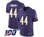 Youth Baltimore Ravens #44 Marlon Humphrey Purple Team Color Vapor Untouchable Limited Player 100th Season Football Jersey