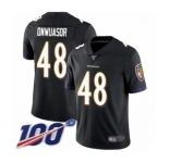 Youth Baltimore Ravens #48 Patrick Onwuasor Black Alternate Vapor Untouchable Limited Player 100th Season Football Jersey