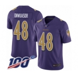 Youth Baltimore Ravens #48 Patrick Onwuasor Limited Purple Rush Vapor Untouchable 100th Season Football Jersey