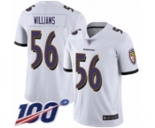 Youth Baltimore Ravens #56 Tim Williams White Vapor Untouchable Limited Player 100th Season Football Jersey