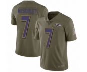 Youth Baltimore Ravens #7 Trace McSorley Limited Olive 2017 Salute to Service Football Jersey