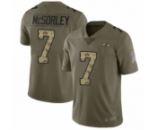 Youth Baltimore Ravens #7 Trace McSorley Limited Olive Camo Salute to Service Football Jersey