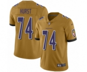 Youth Baltimore Ravens #74 James Hurst Limited Gold Inverted Legend Football Jersey