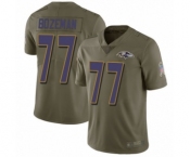 Youth Baltimore Ravens #77 Bradley Bozeman Limited Olive 2017 Salute to Service Football Jersey
