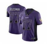 Youth Baltimore Ravens #77 Bradley Bozeman Limited Purple Rush Drift Fashion Football Jersey