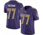 Youth Baltimore Ravens #77 Bradley Bozeman Limited Purple Rush Vapor Untouchable Football Jersey