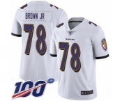 Youth Baltimore Ravens #78 Orlando Brown Jr. White Vapor Untouchable Limited Player 100th Season Football Jersey