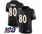 Youth Baltimore Ravens #80 Miles Boykin Black Alternate Vapor Untouchable Limited Player 100th Season Football Jersey