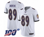 Youth Baltimore Ravens #89 Mark Andrews White Vapor Untouchable Limited Player 100th Season Football Jersey