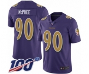 Youth Baltimore Ravens #90 Pernell McPhee Limited Purple Rush Vapor Untouchable 100th Season Football Jersey
