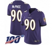 Youth Baltimore Ravens #90 Pernell McPhee Purple Team Color Vapor Untouchable Limited Player 100th Season Football Jersey