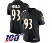 Youth Baltimore Ravens #93 Chris Wormley Black Alternate Vapor Untouchable Limited Player 100th Season Football Jersey
