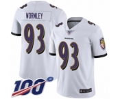 Youth Baltimore Ravens #93 Chris Wormley White Vapor Untouchable Limited Player 100th Season Football Jersey