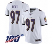Youth Baltimore Ravens #97 Michael Pierce White Vapor Untouchable Limited Player 100th Season Football Jersey
