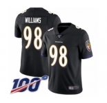 Youth Baltimore Ravens #98 Brandon Williams Black Alternate Vapor Untouchable Limited Player 100th Season Football Jersey