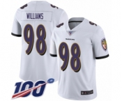 Youth Baltimore Ravens #98 Brandon Williams White Vapor Untouchable Limited Player 100th Season Football Jersey
