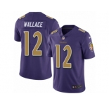 Youth Nike Baltimore Ravens #12 Mike Wallace Limited Purple Rush NFL Jersey