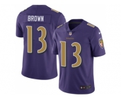 Youth Nike Baltimore Ravens #13 John Brown Purple Stitched NFL Limited Rush Jersey