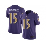 Youth Nike Baltimore Ravens #15 Michael Crabtree Purple Stitched NFL Limited Rush Jersey