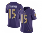 Youth Nike Baltimore Ravens #15 Michael Crabtree Purple Stitched NFL Limited Rush Jersey