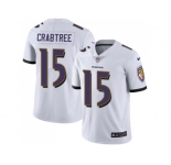 Youth Nike Baltimore Ravens #15 Michael Crabtree White Stitched NFL Vapor Untouchable Limited Jersey